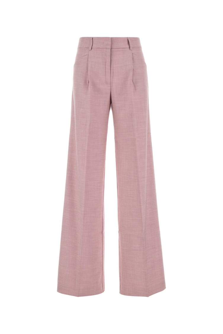 The Andamane High-waisted Wide-leg Palazzo Pant With Belt Loops In Light Pink