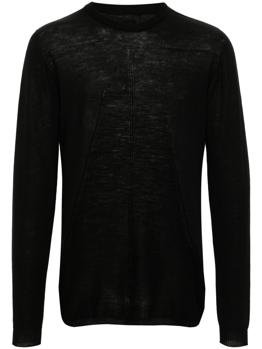 Rick Owens Black Porterville Biker Level Sweater In Black