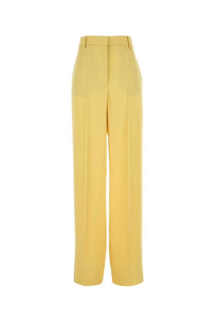 Stella Mccartney Stella Mc Cartney Yellow Satin Wide Leg Pant In Yellow