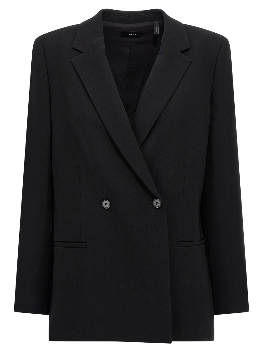Shop Theory Black Double-breasted Blazer