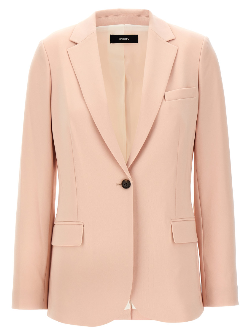 Theory Tailored Blazer With Notched Lapels In Peach