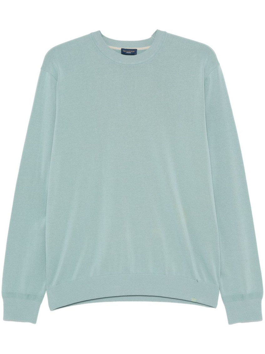 Paul & Shark Ribbed Crew Neck Sweater With Long Sleeves In Green