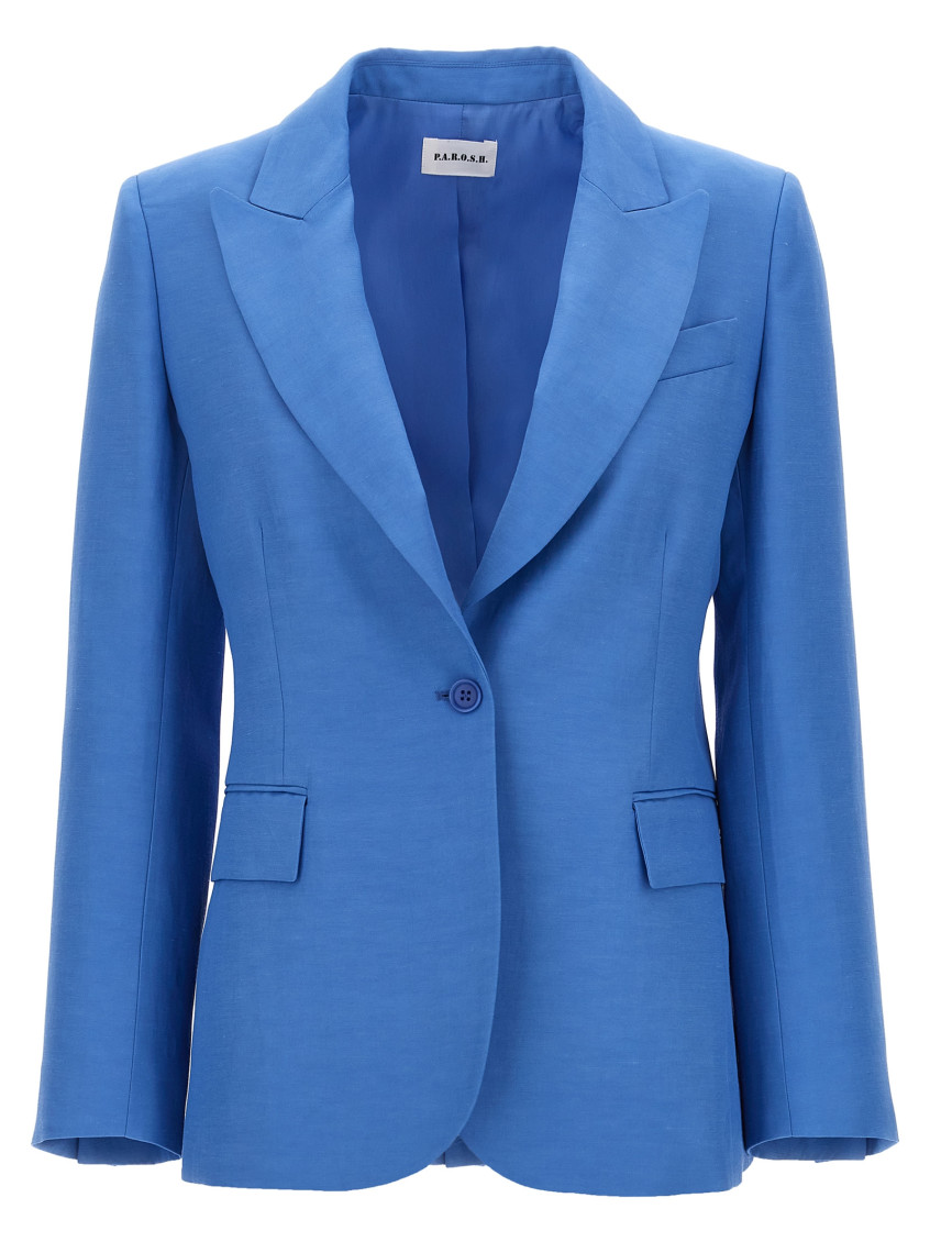 Shop P.a.r.o.s.h Blue Single-breasted Blazer