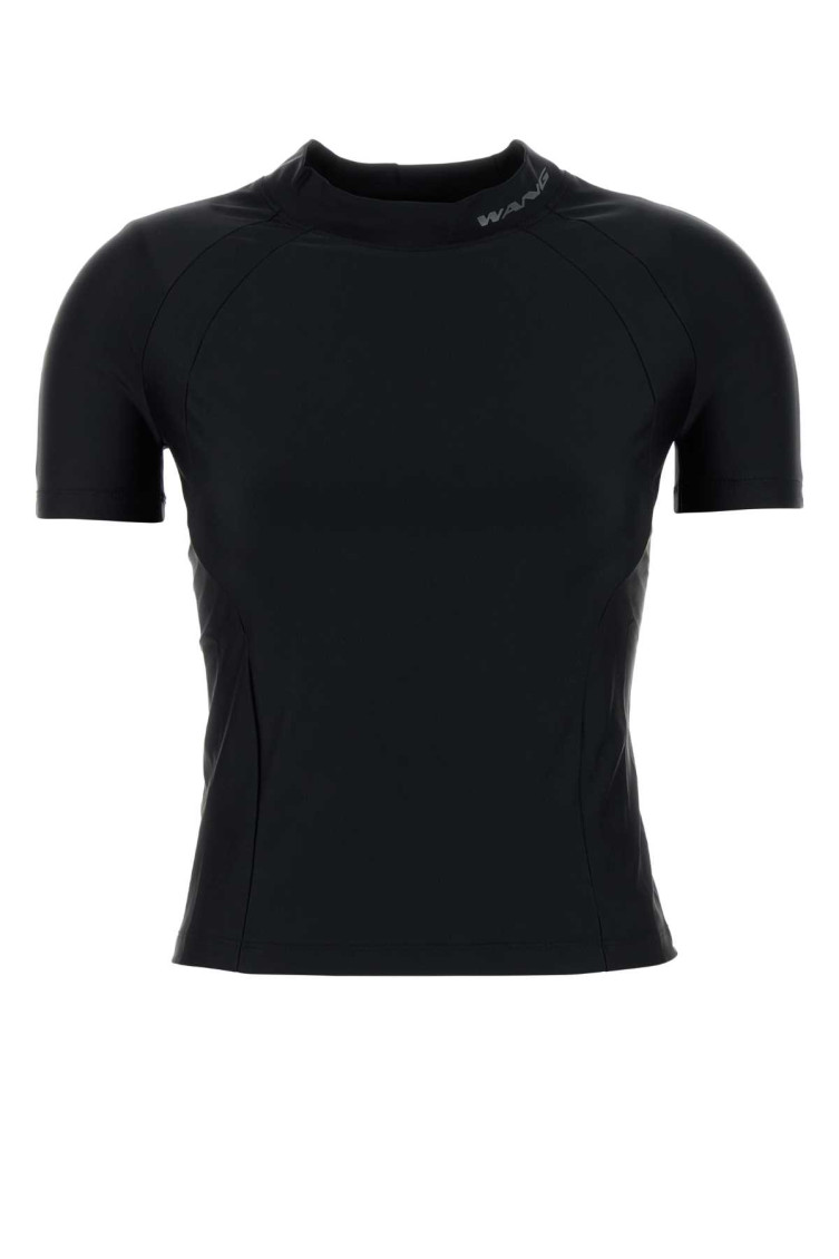 Alexander Wang Black Logo-detailed Top In Black