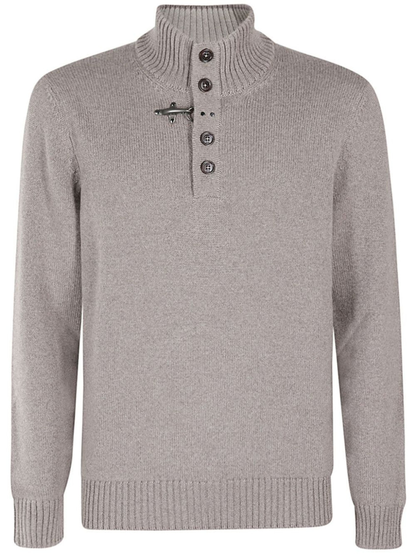 Fay Half Zip Pullover In Grey