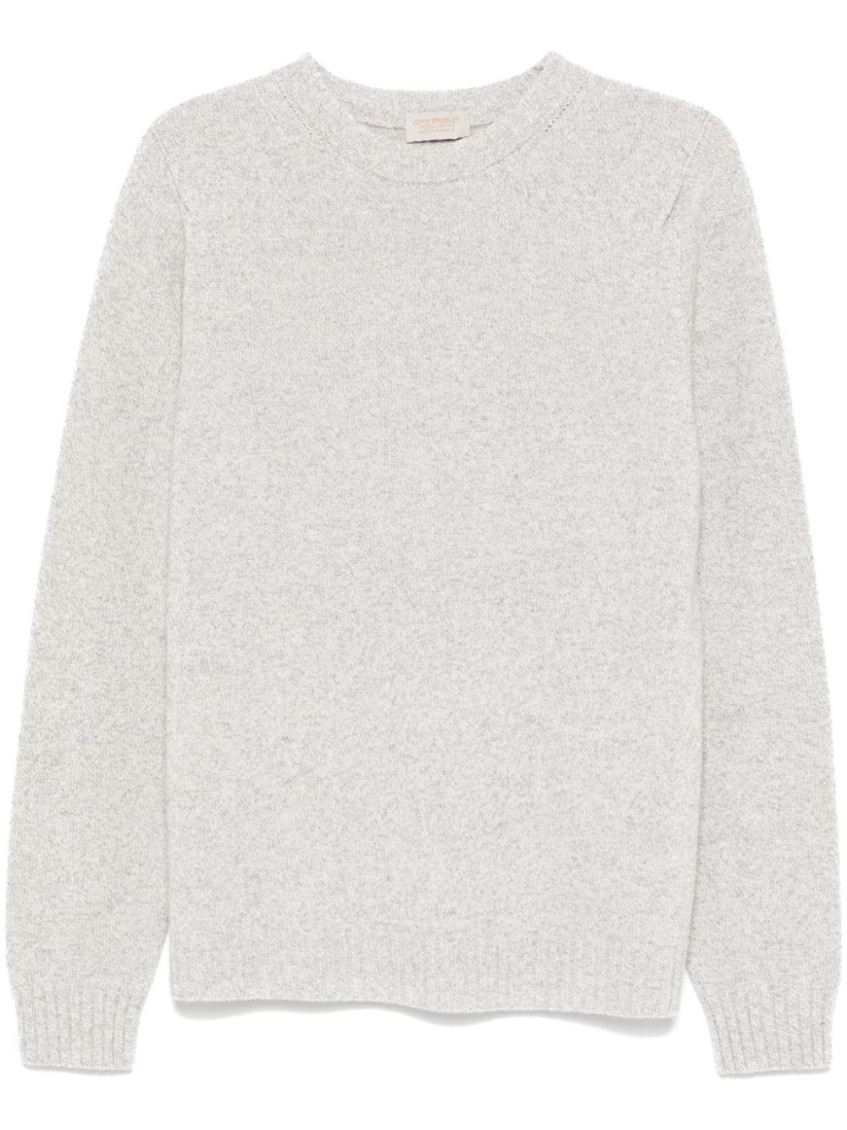 John Smedley Norfolk Crew Neck Drop Shoulder Sweater In White