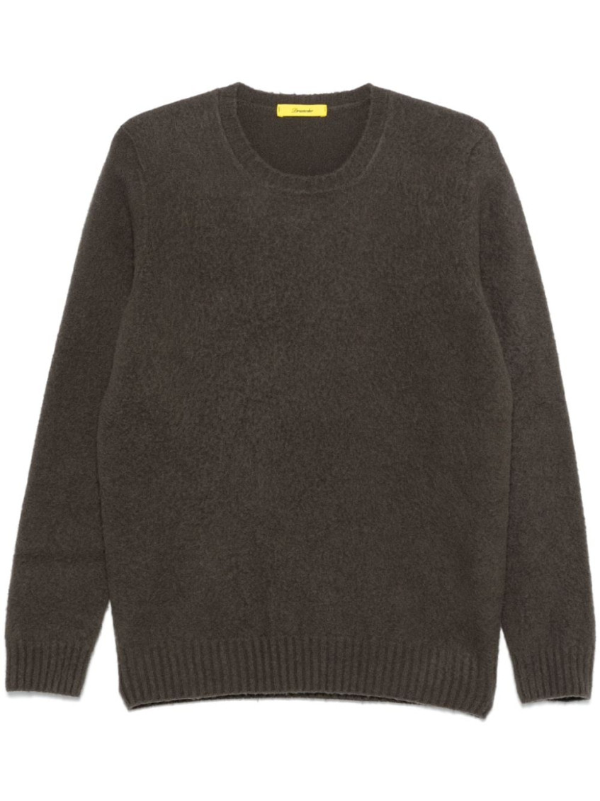 Drumohr Charcoal Grey Long Sleeve Crew Neck Sweater In Black