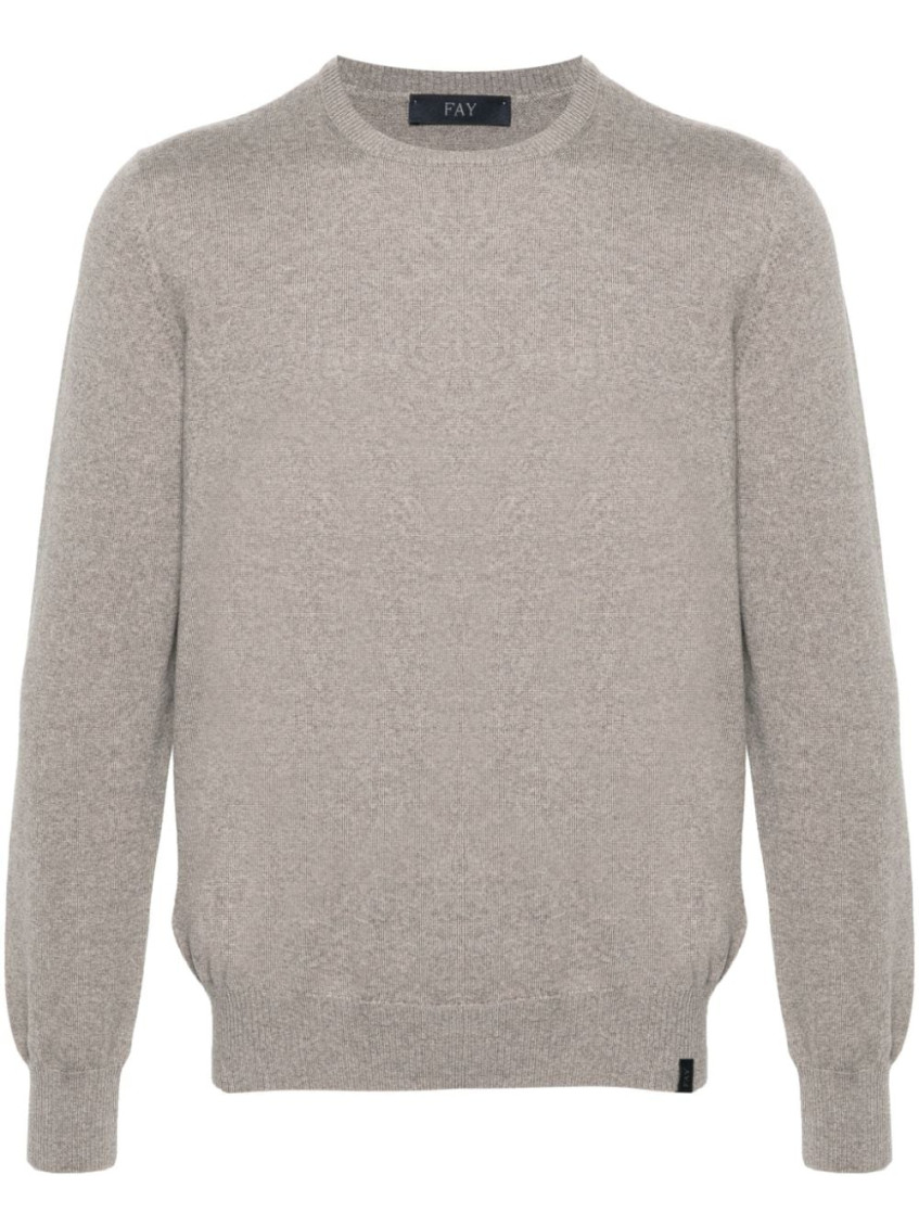Fay Crewneck Sweater In Taupe