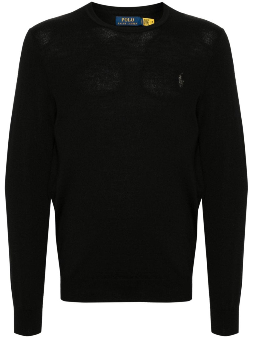 Polo Ralph Lauren Round Neck Sweather With Logo In Black