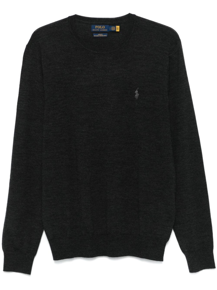 Shop Polo Ralph Lauren Black Tonal Logo Sweater