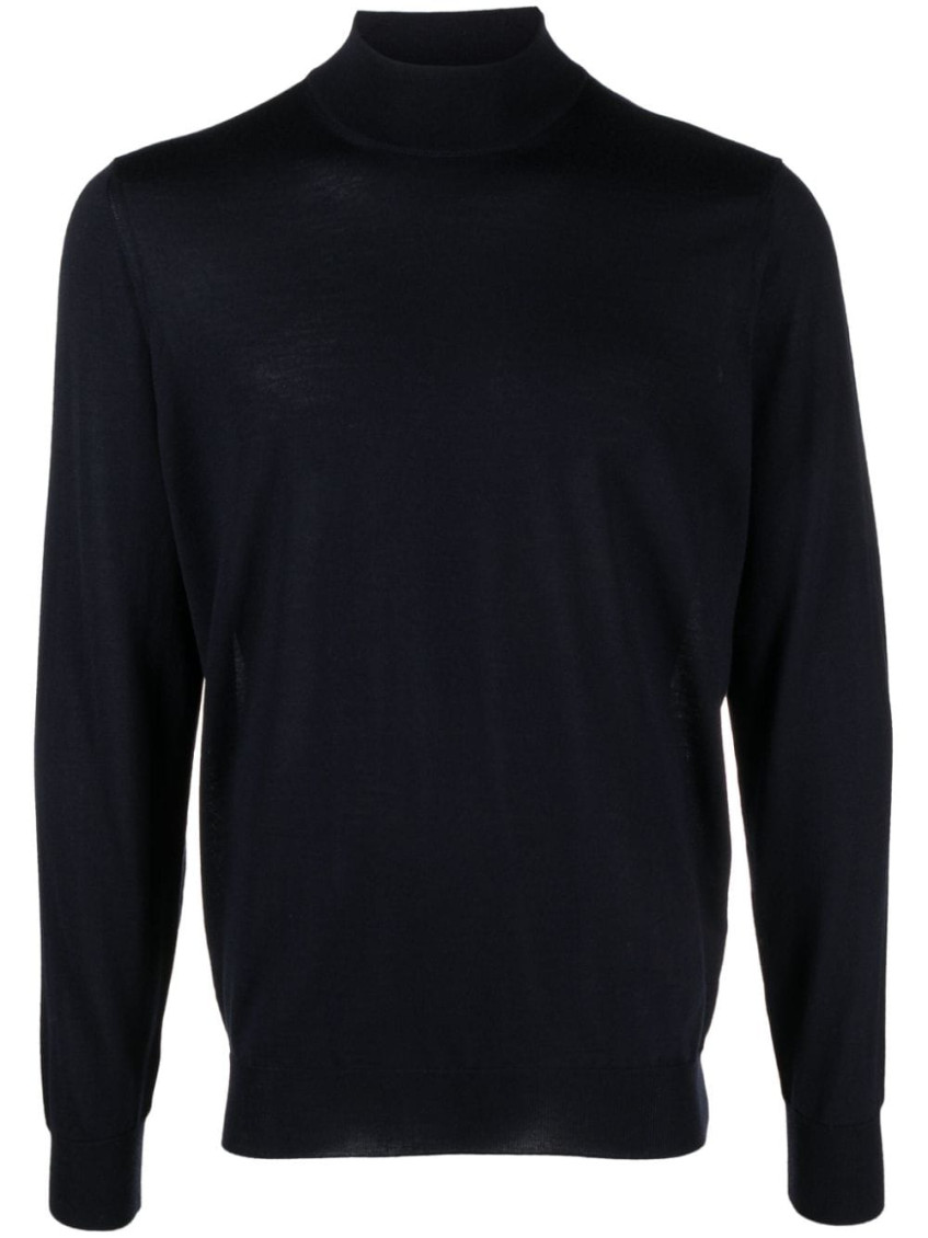 Drumohr High Neck Merino Wool Sweater In Black