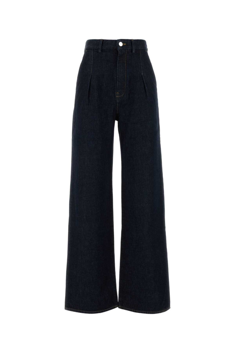 LOULOU MIDNIGHT BLUE DENIM ATTU WIDE-LEG JEANS