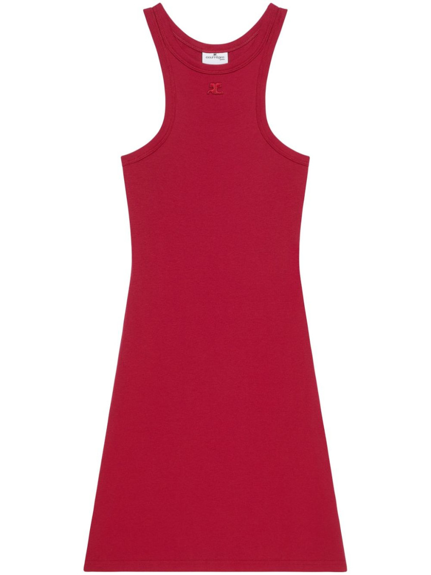 Courrèges Flared Racerback Sleeveless Dress In Red