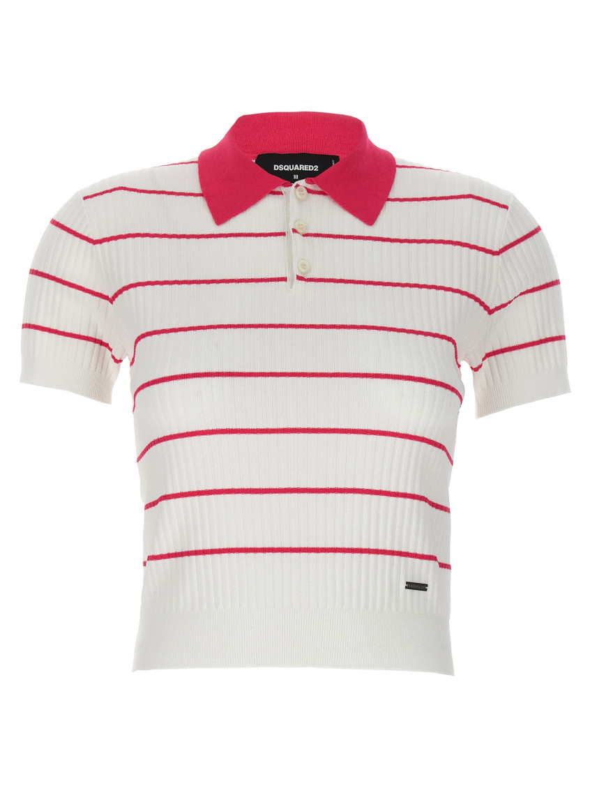 Dsquared2 Two-tone Striped Polo In Multicolor