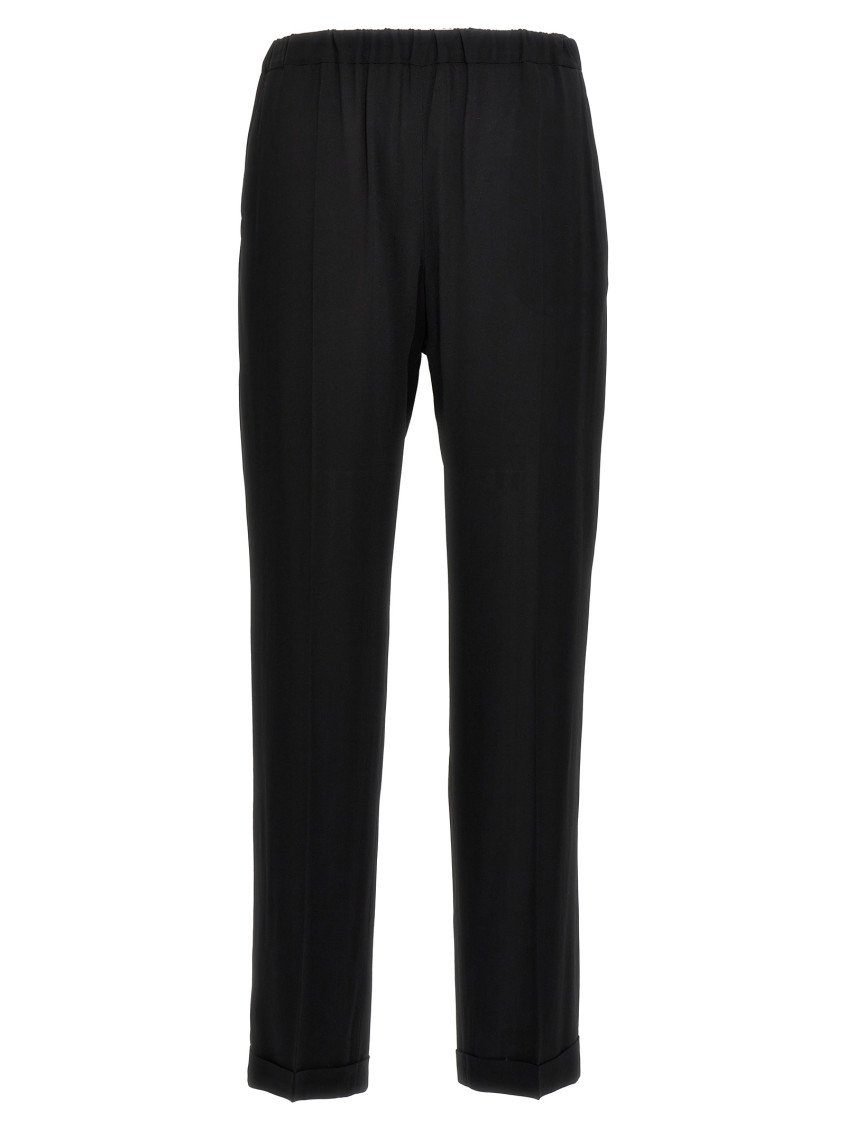 Alberto Biani Elastic Waist Casual Pants In Black