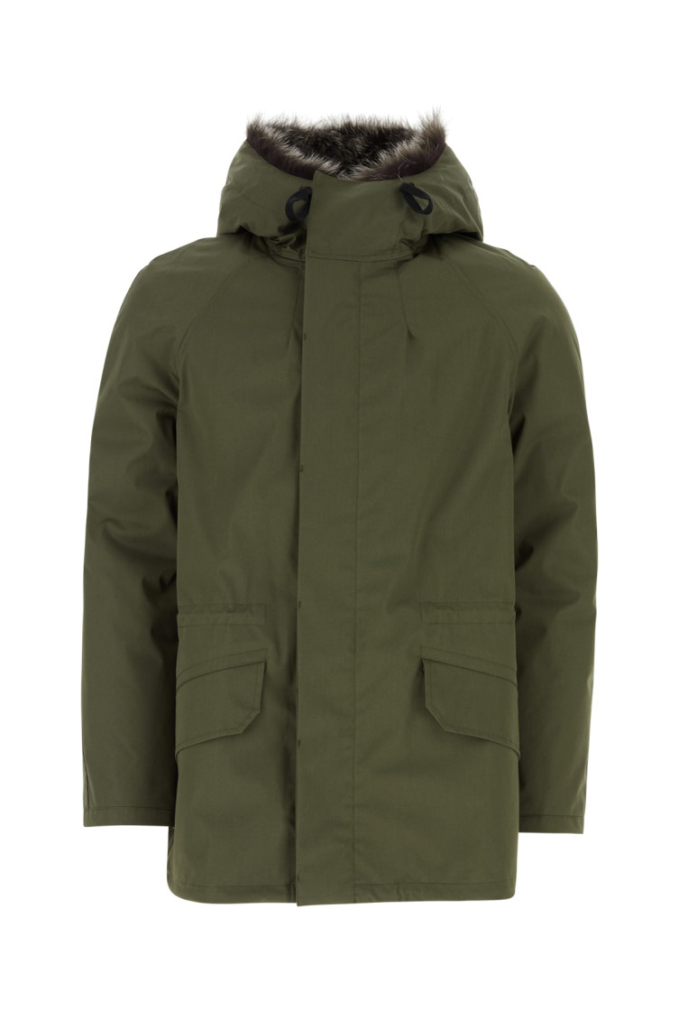 YVES SALOMON OLIVE HOODED JACKET