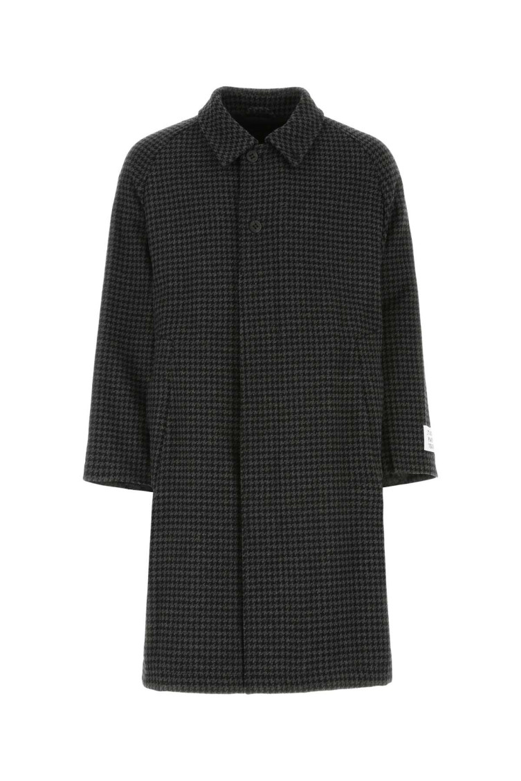 Etudes Studio Etudes Embroidered Wool Blend Coat In Black