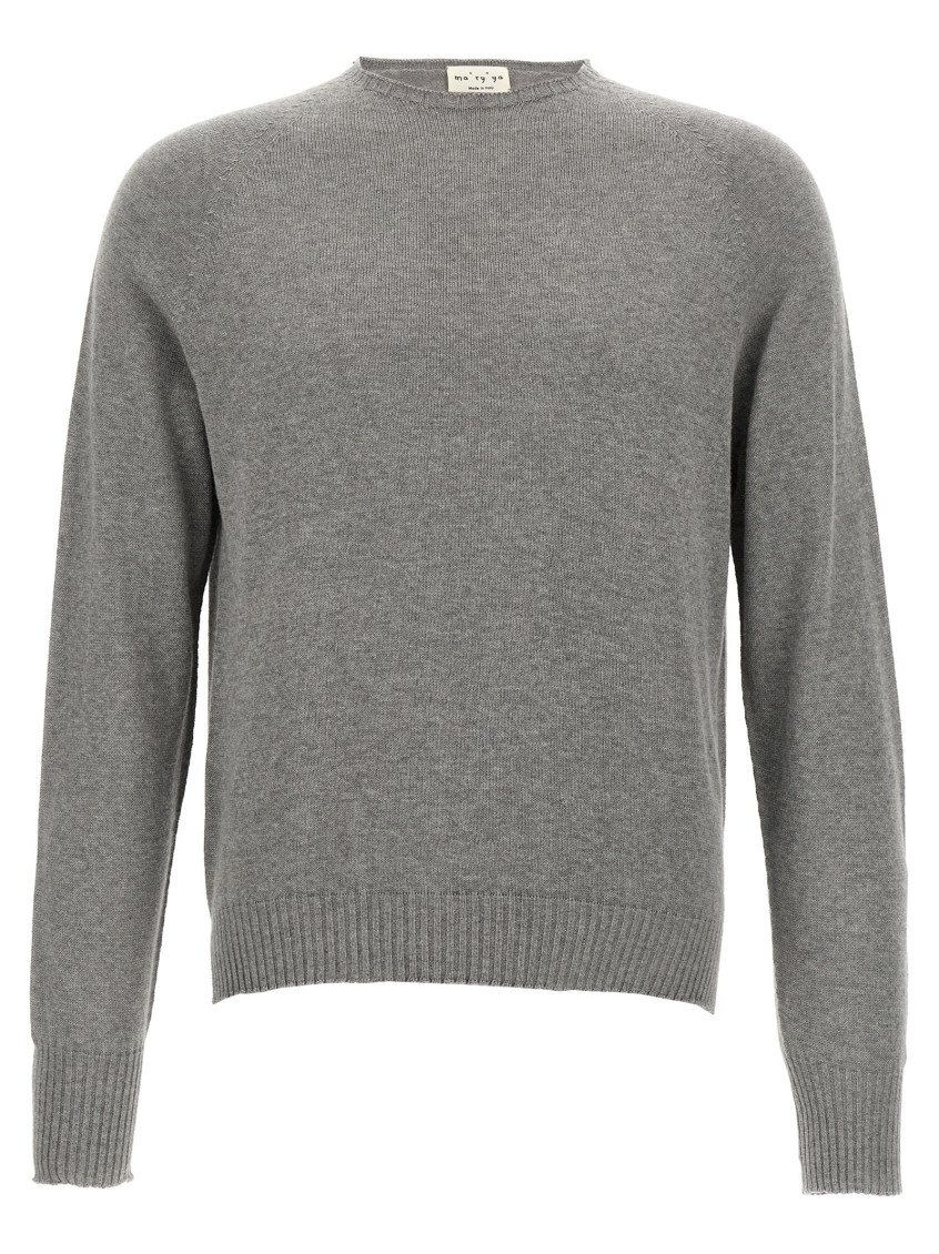 Ma'ry'ya Cashmere Blend Wool Sweater With Ribbed Details In Grey