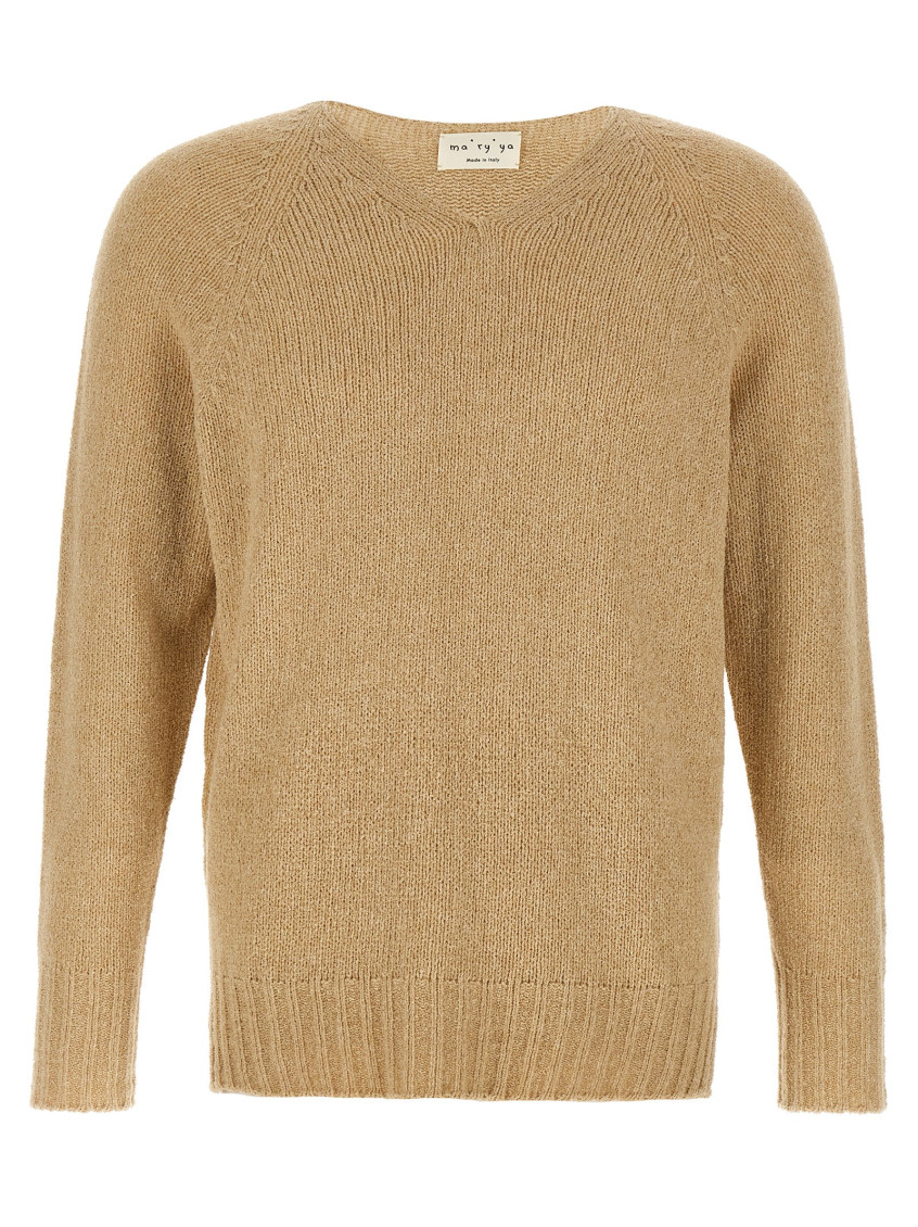 Ma'ry'ya Bouclé Sweater In Beige