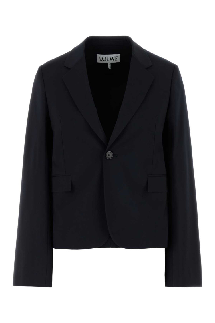 Loewe Navy Blue Wool Blazer In Navy Blue