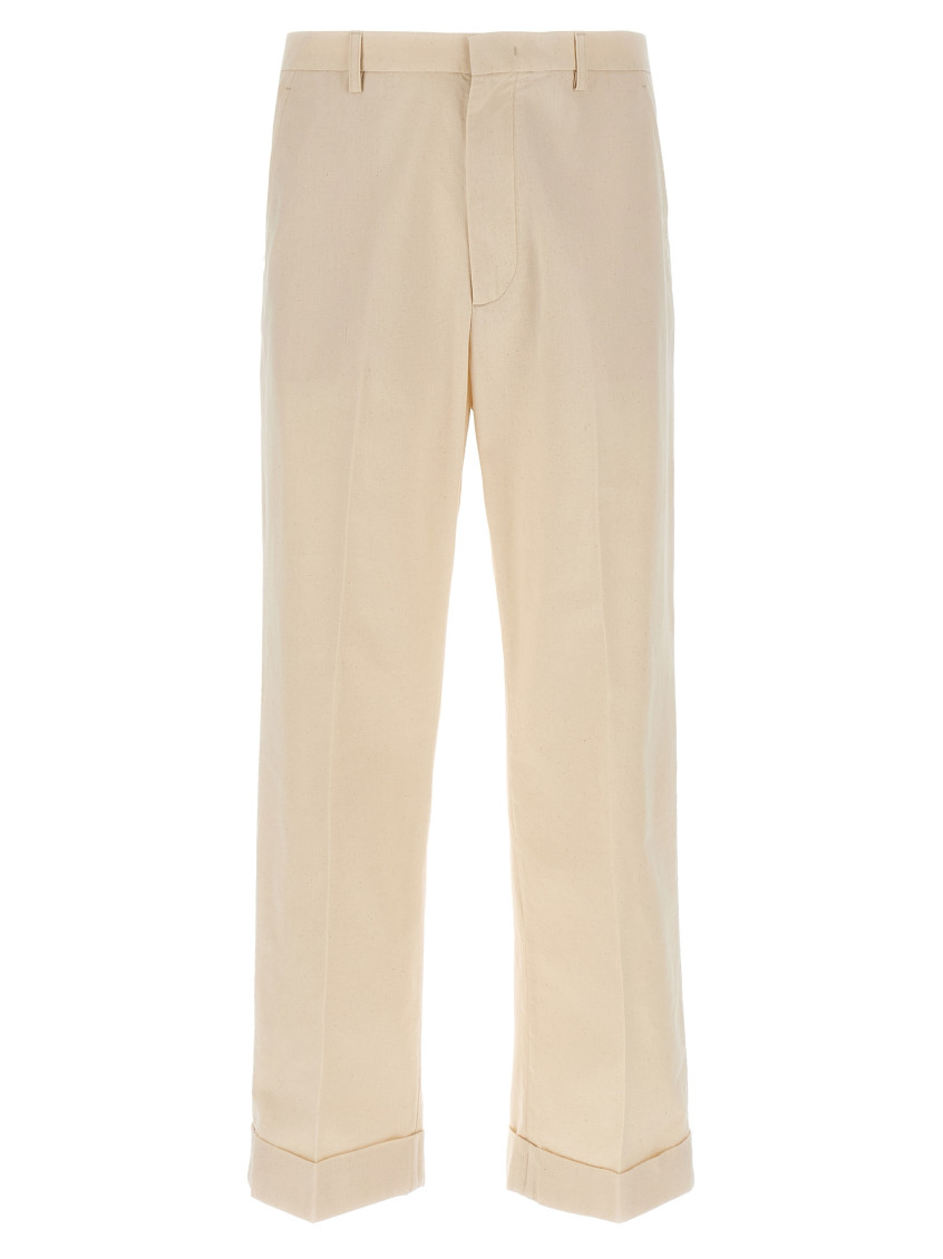 Valentino Virgin Wool Pants In Neutral