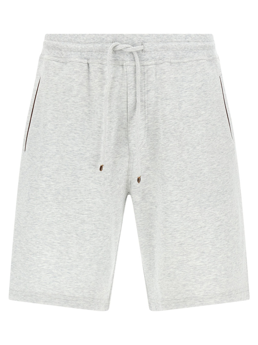 Brunello Cucinelli Grey Jersey Bermuda Shorts In Grey