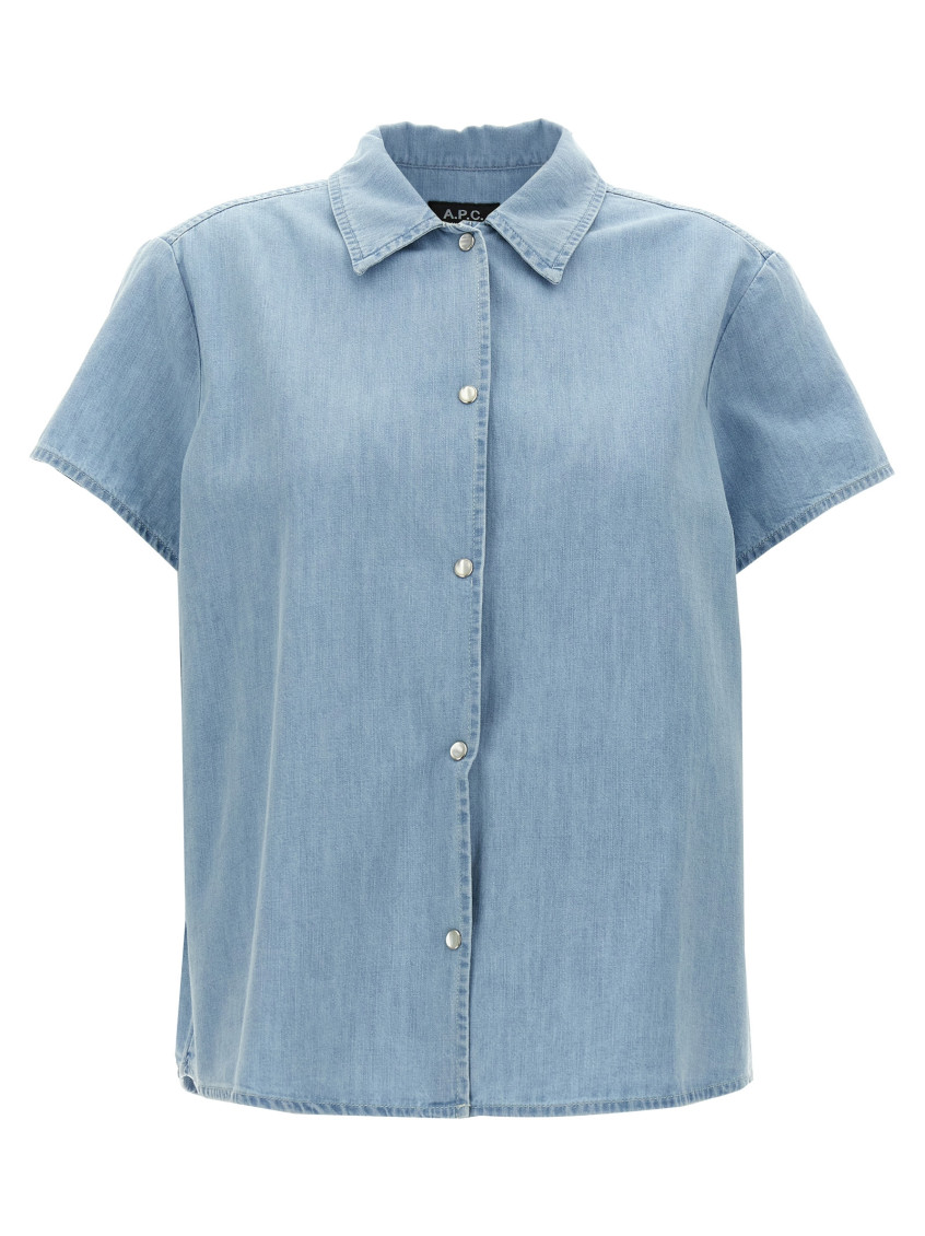 Shop Apc Light Blue Marina Shirt