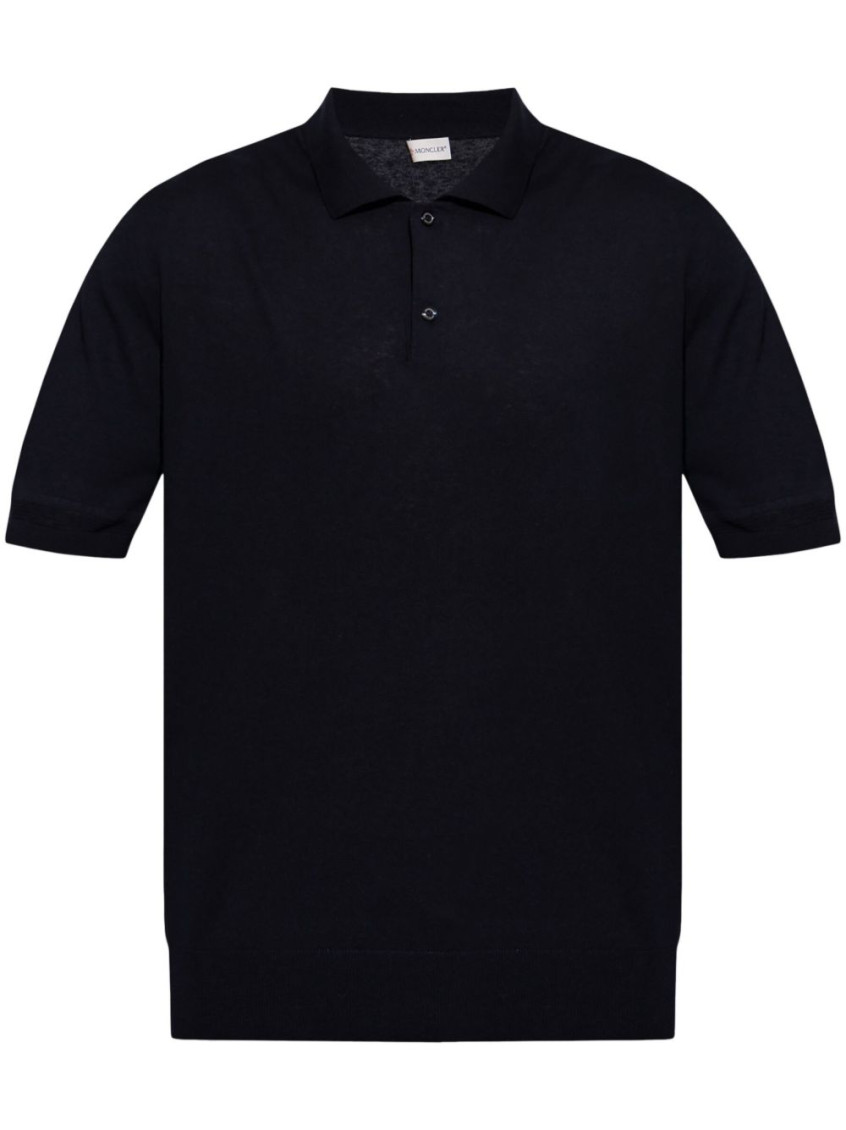 Moncler Logo-appliqué Polo Shirt In Blue