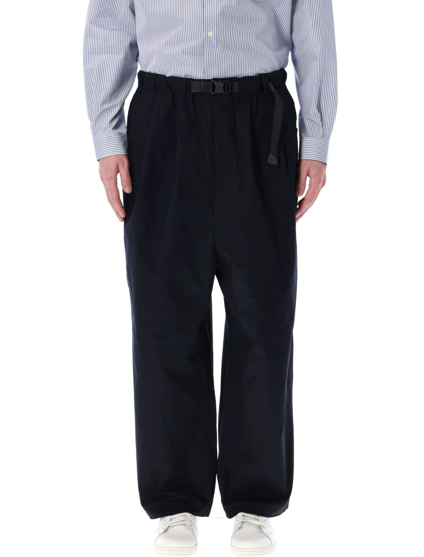 Comme Des Garçons Relaxed Fit Joggers With Adjustable Belt And Side Pockets In Blue