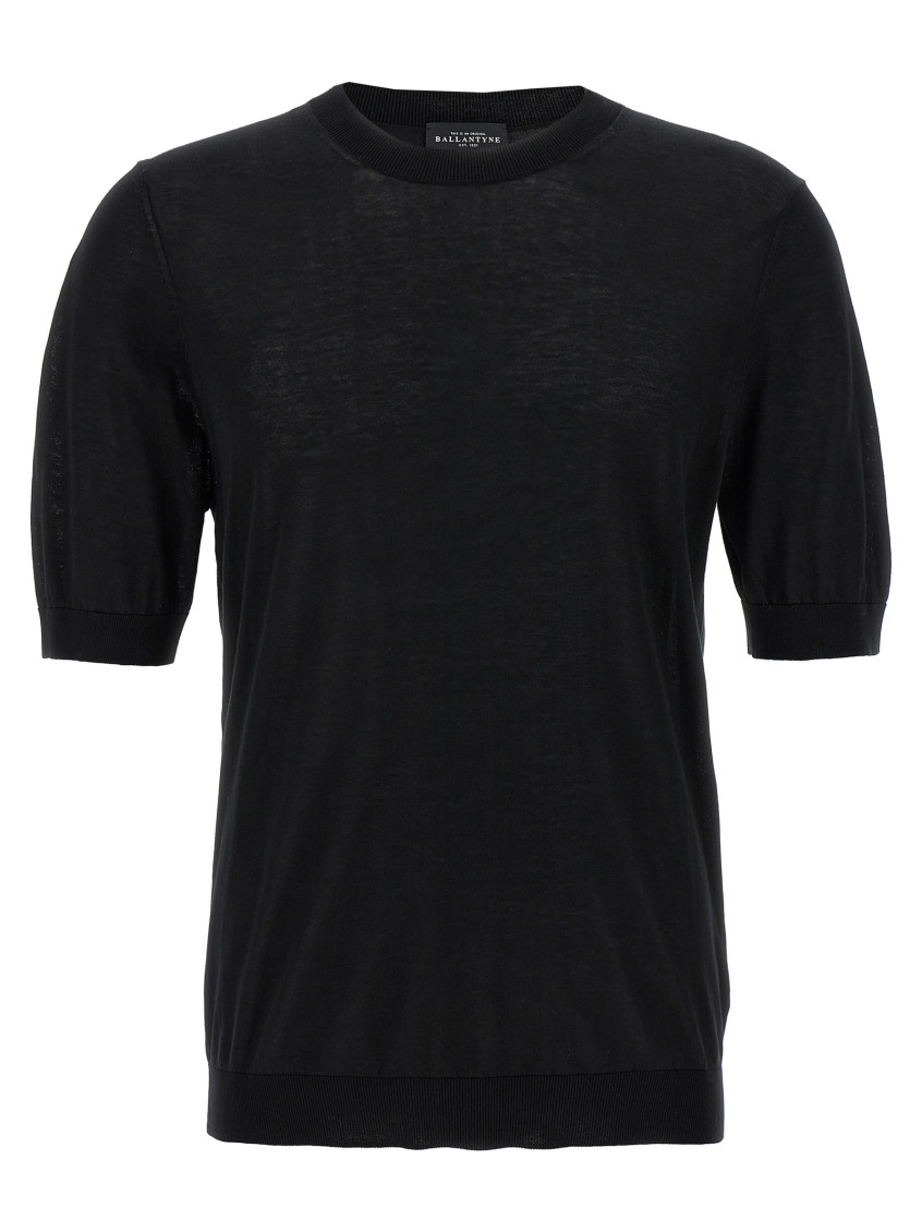 BALLANTYNE BLACK R NECK SWEATER
