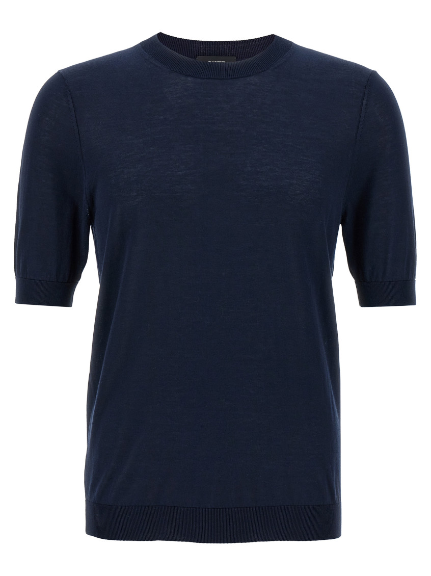 Ballantyne R Neck Sweaters And Cardigans In Blue