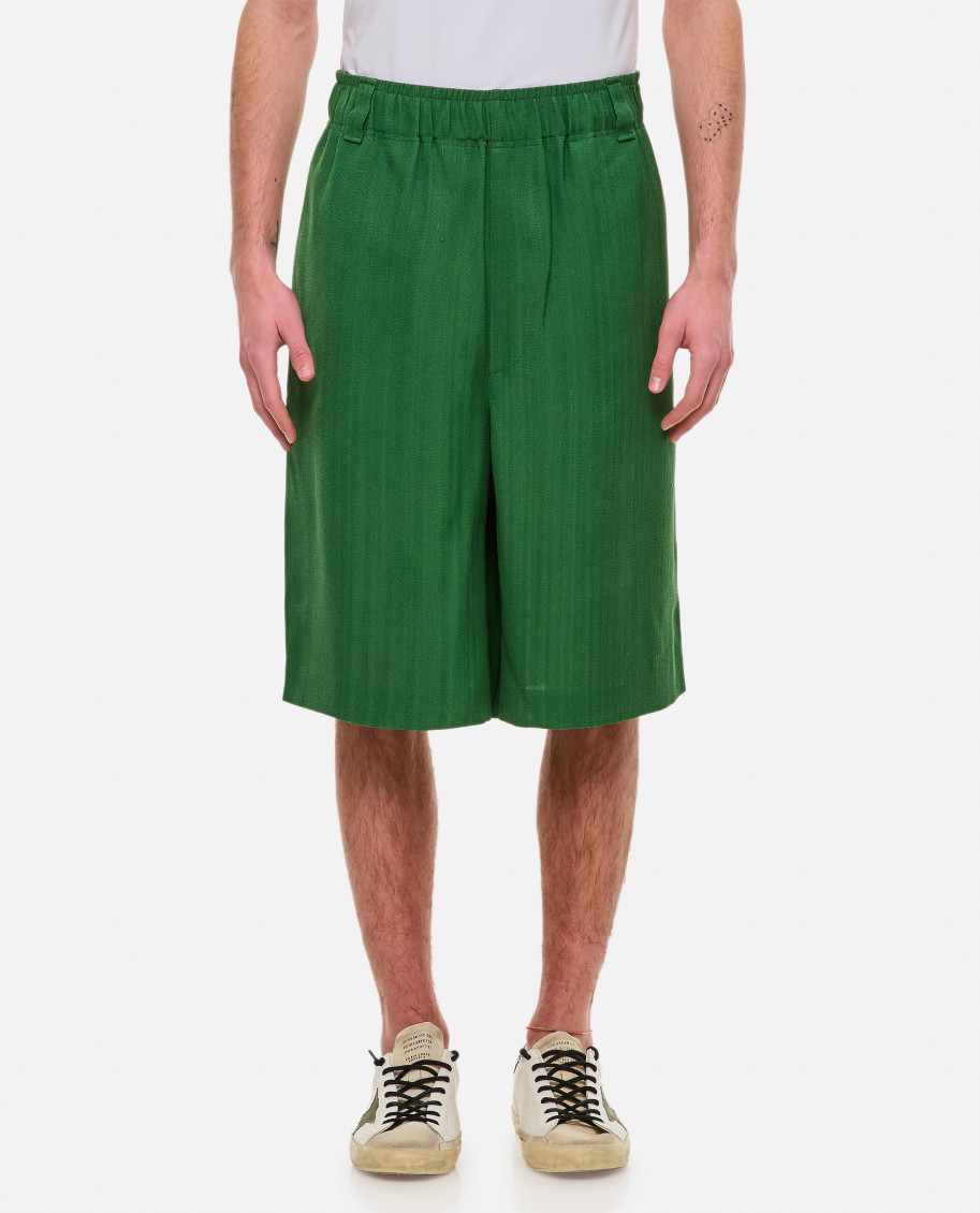 Jacquemus Juego Elasticated-waist Bermuda Shorts In Green