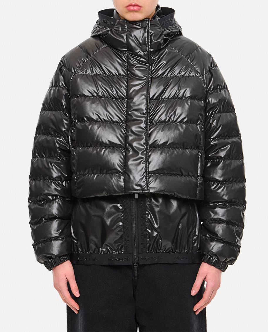 Moncler Black Padded Down Jacket In Black