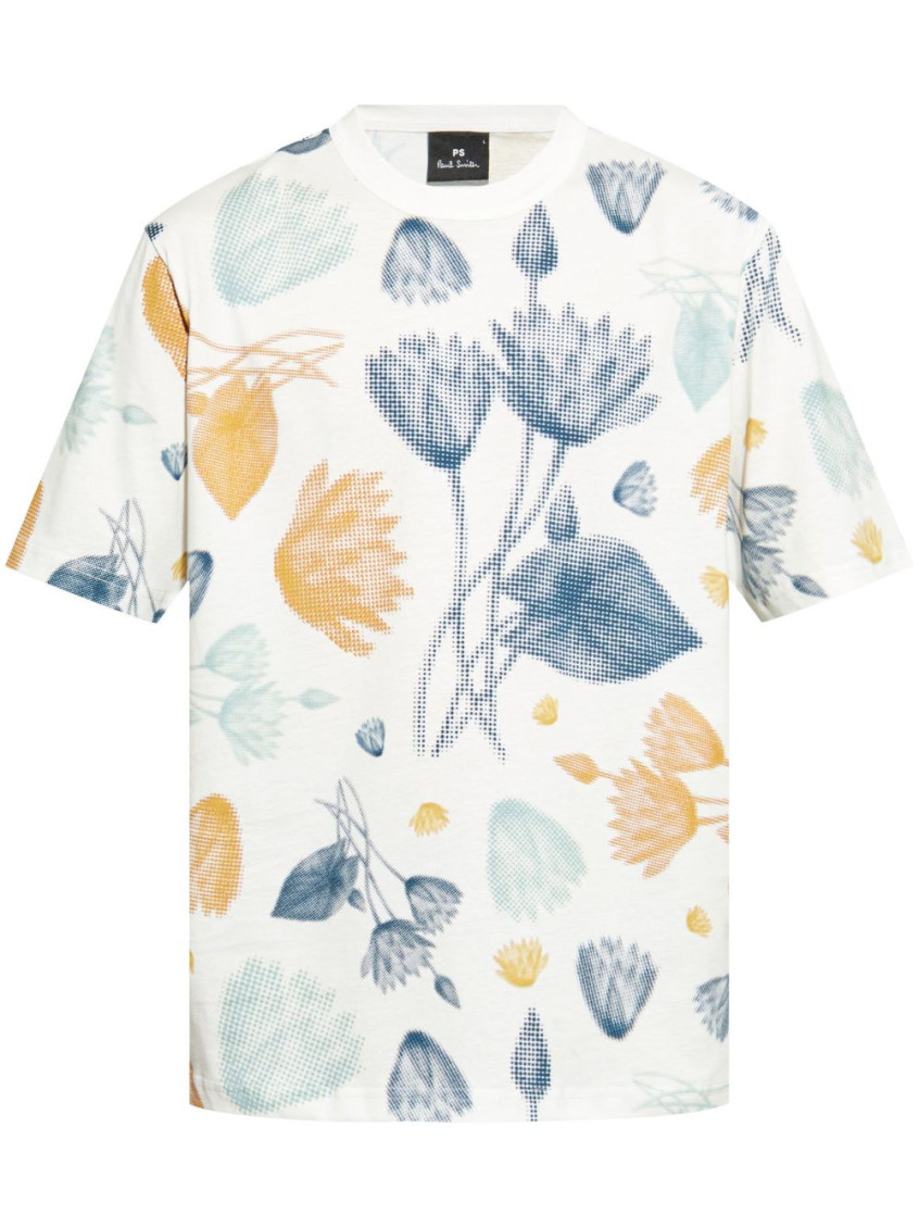 Ps By Paul Smith White Crewneck Printed T-shirt