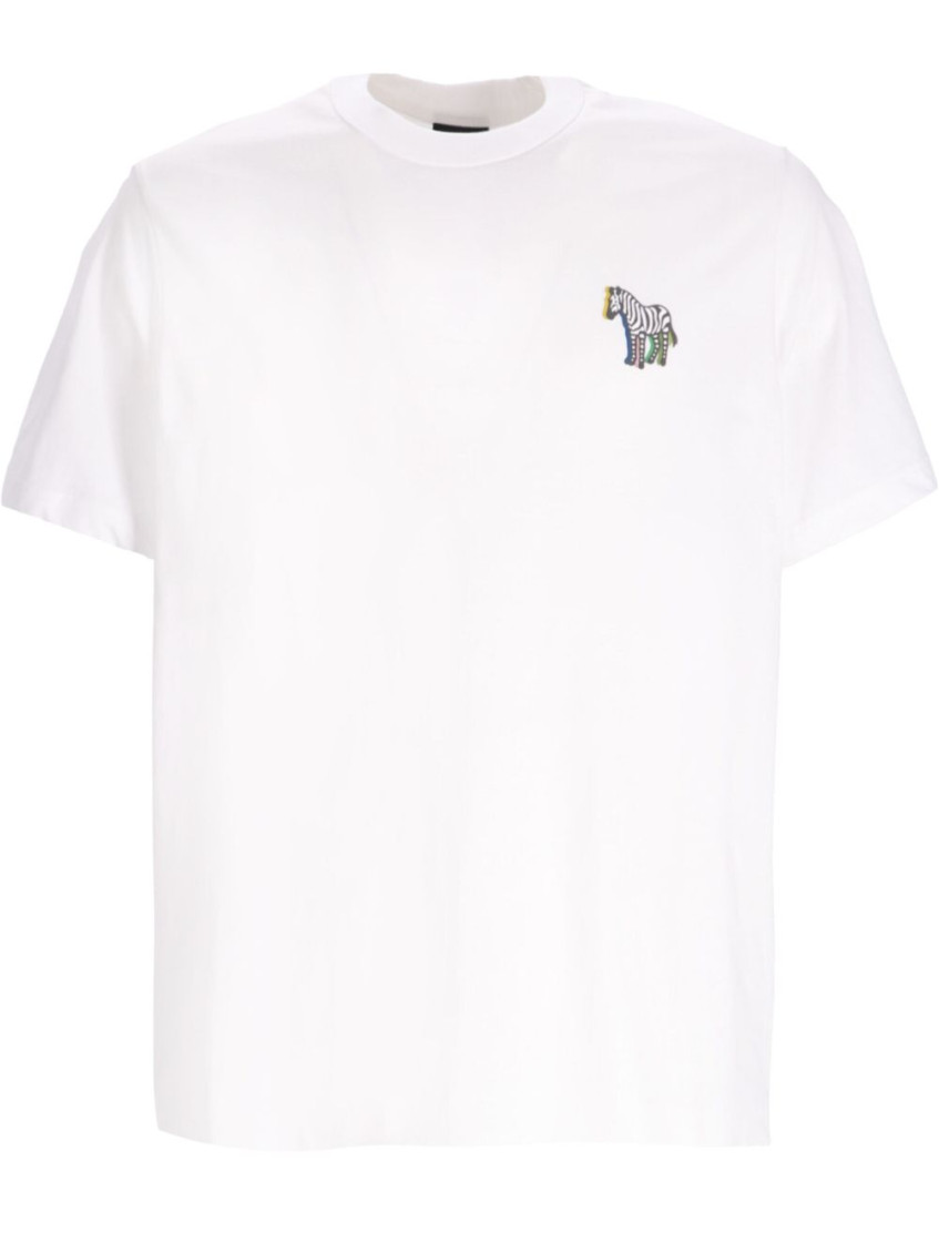 Ps By Paul Smith White Crewneck Logo T-shirt