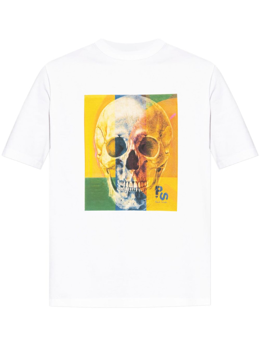 Ps By Paul Smith White Crewneck Printed T-shirt