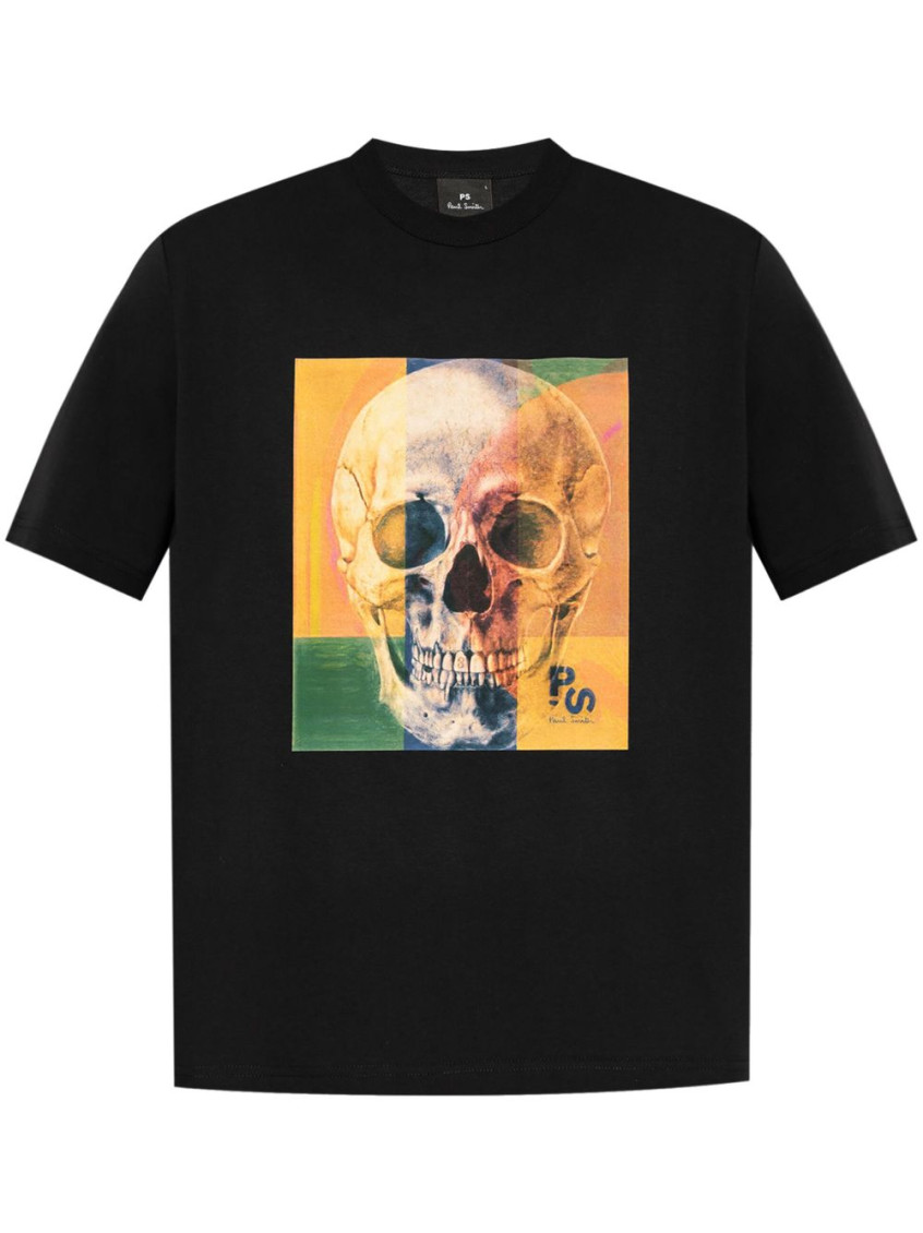 Ps By Paul Smith Black Crewneck Printed T-shirt