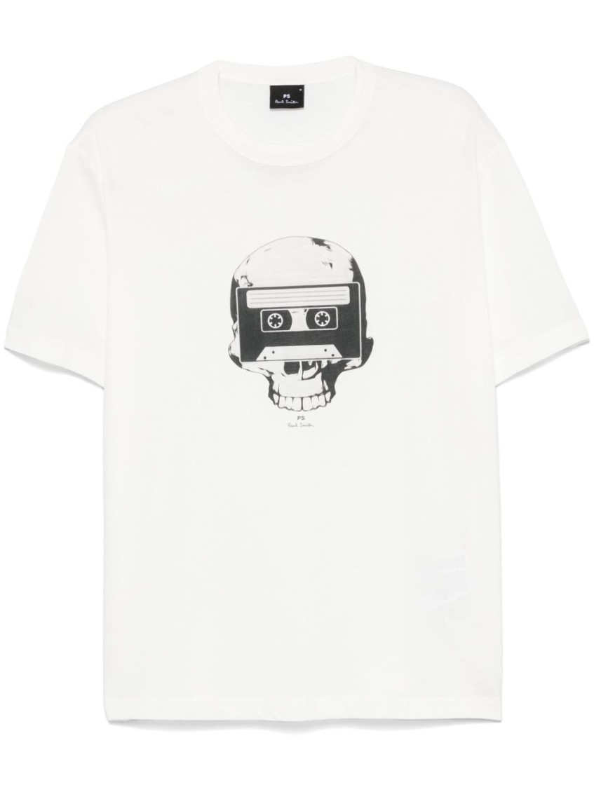 Ps By Paul Smith White Crewneck Printed T-shirt