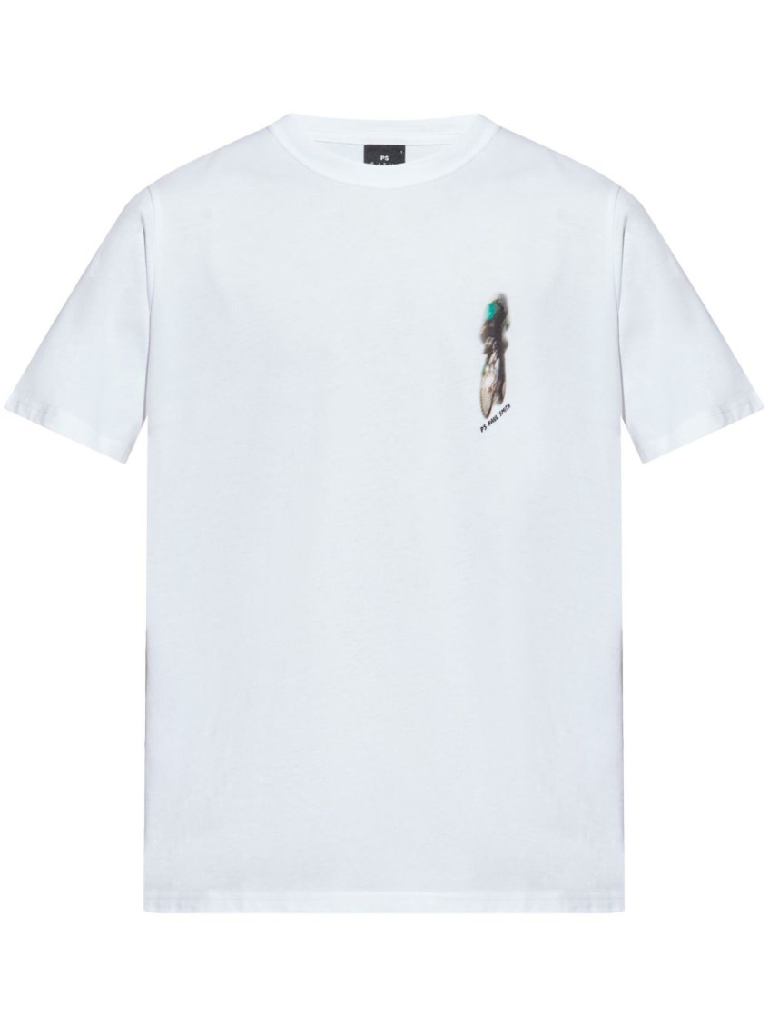 Ps By Paul Smith White Crewneck Printed T-shirt