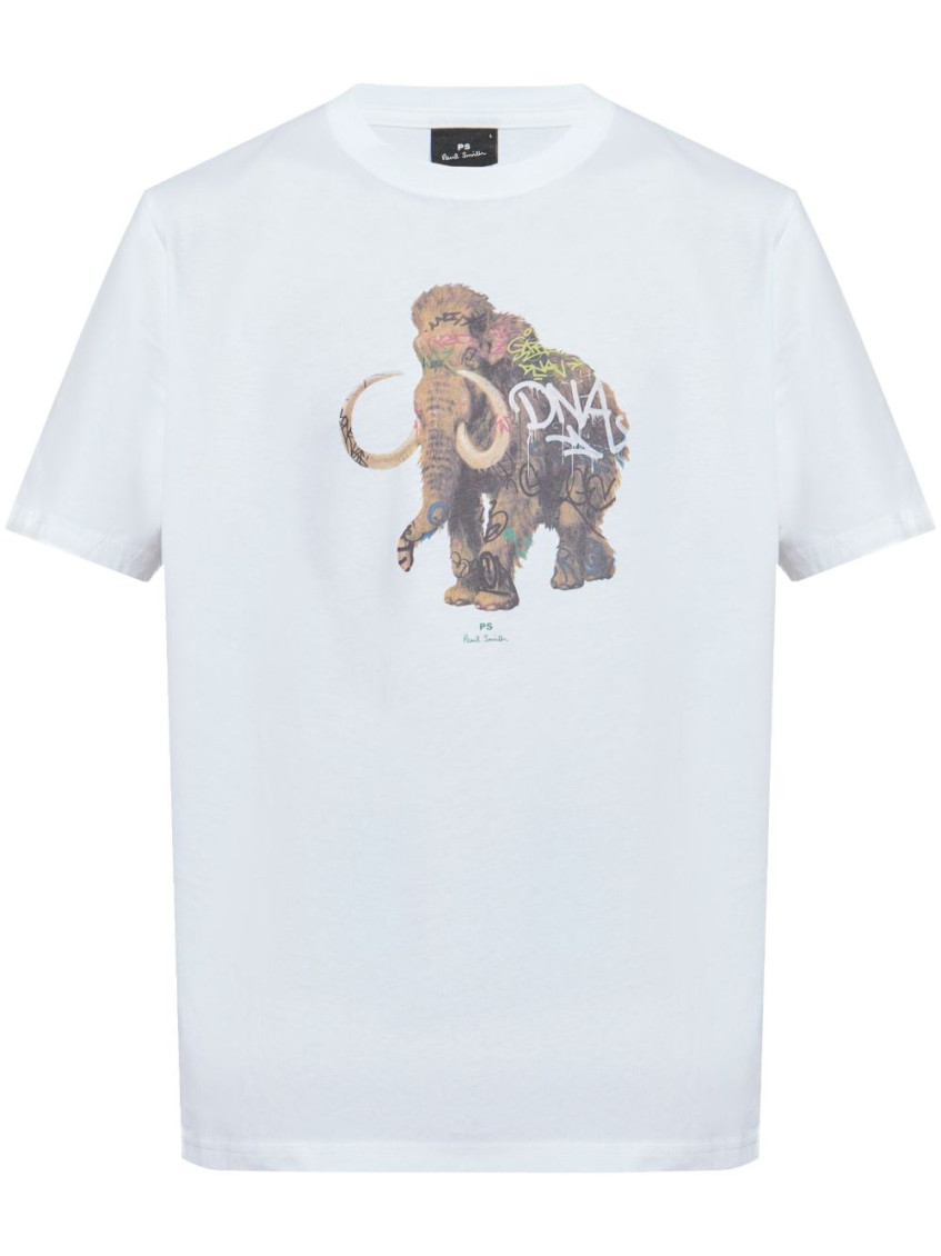 Ps By Paul Smith White Crewneck Graffiti T-shirt