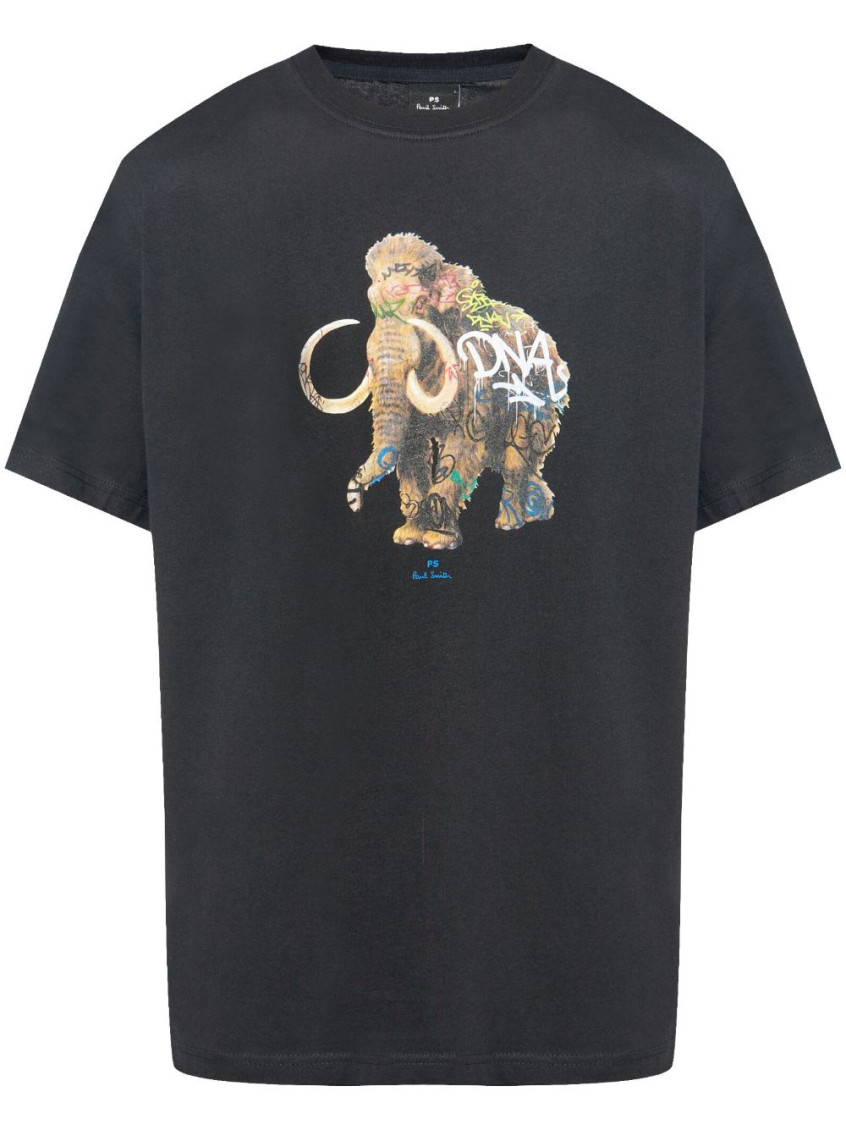 Ps By Paul Smith Black Crewneck Graffiti T-shirt