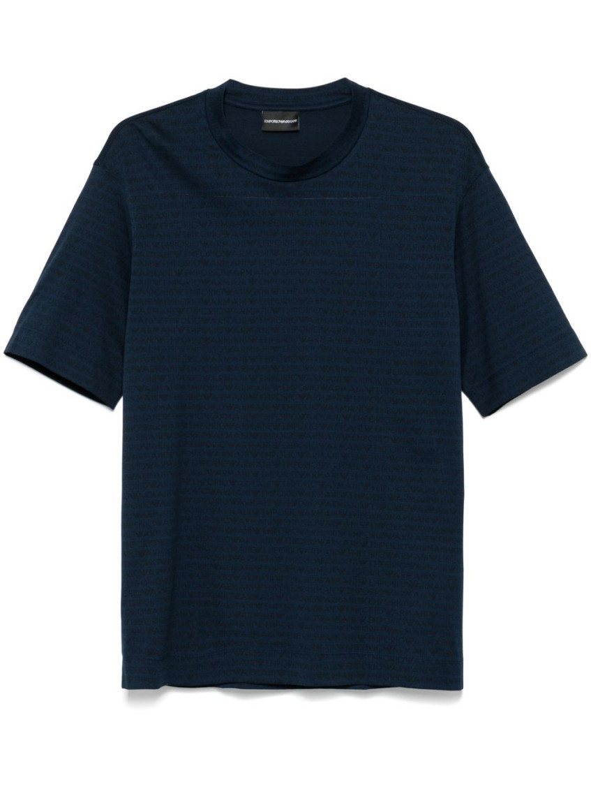 Emporio Armani Logo Print Crew Neck Cotton T-shirt