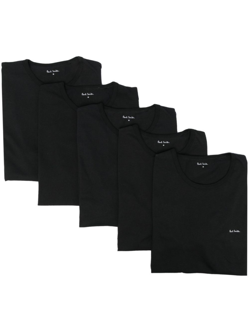 Paul Smith Black Crewneck Logo T-shirt 5 Pack