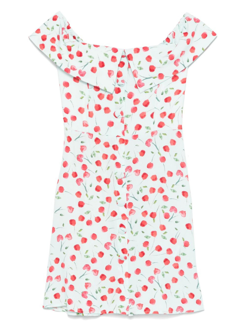 Mar De Margaritas Off-shoulder Mini Dress With Ruffled Neckline