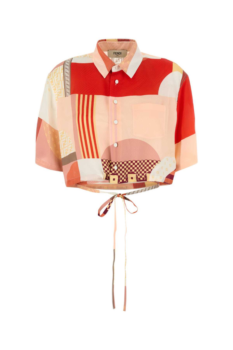Fendi Camicia In Seta Stampata Donna
