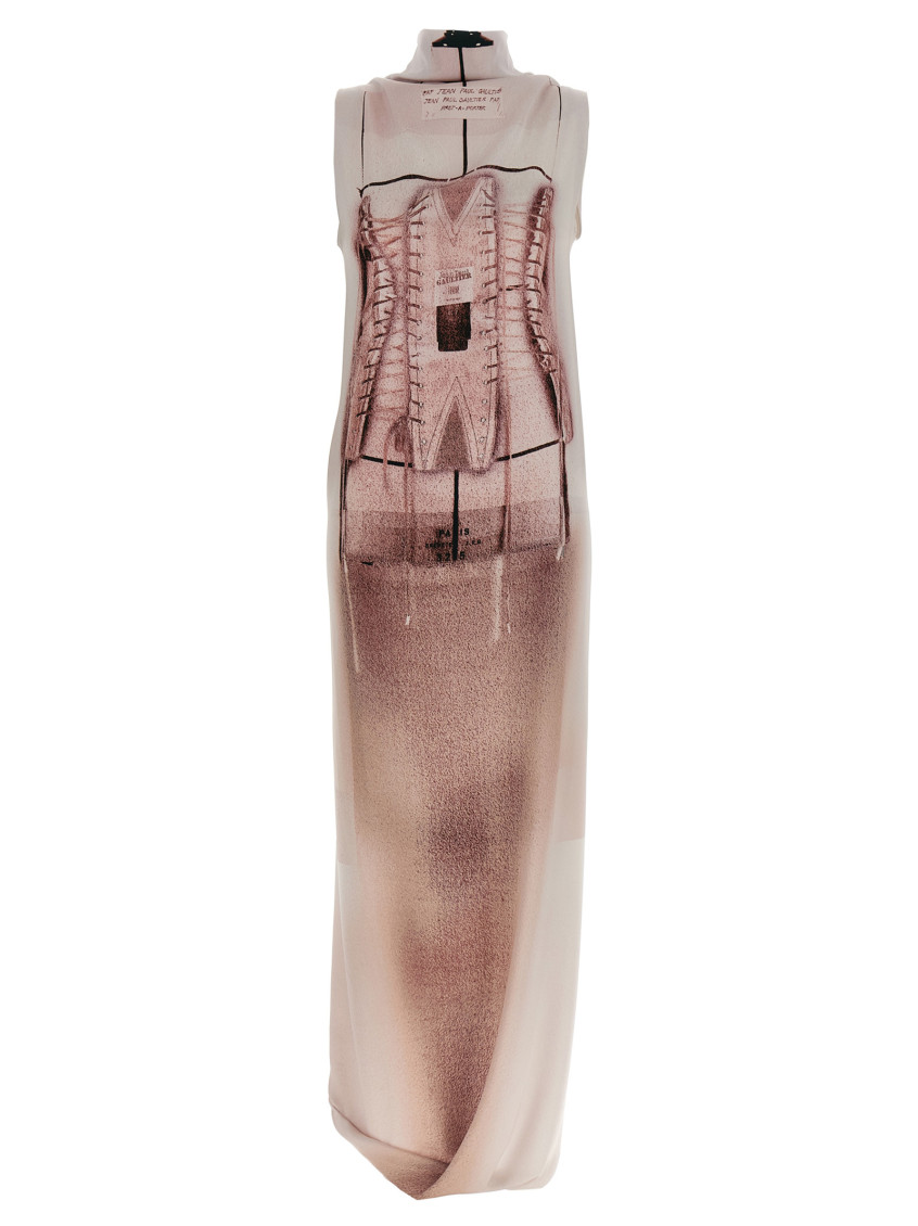 Shop Jean Paul Gaultier Pink The Draped Trompe-lil Corset Dress