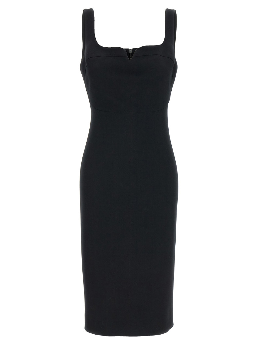 Shop Victoria Beckham Black Sleeveless Fitted T-shirt Dress