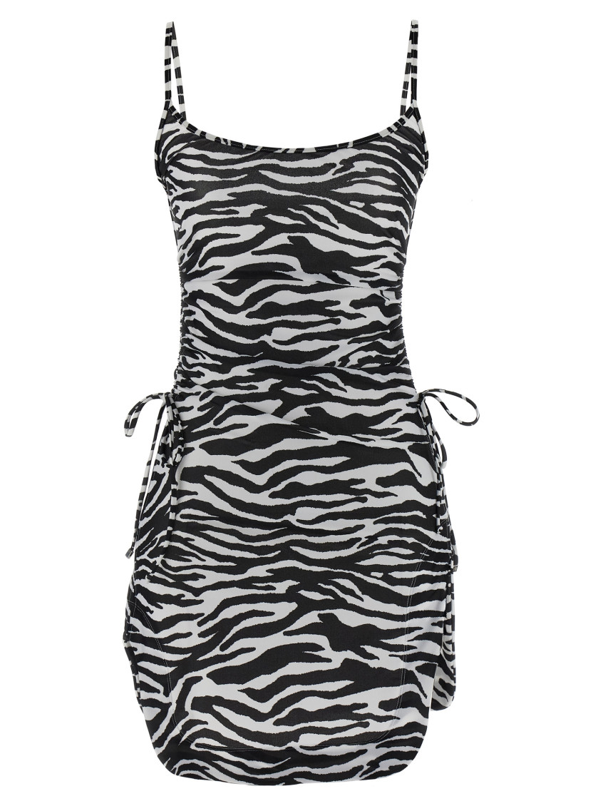 Attico Zebra Beach Cover-up In Stretch Fabric