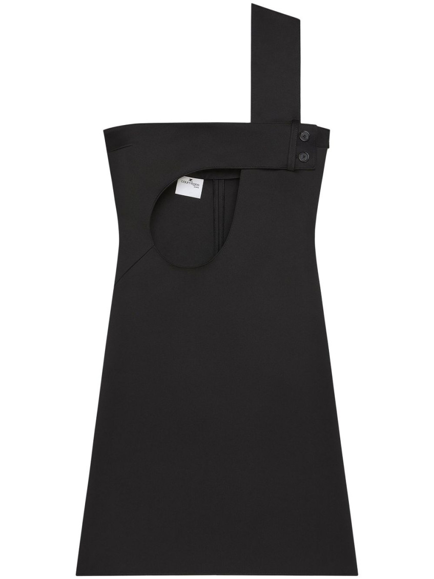 Courrèges Mini Dress With Cut-out And Button Accents