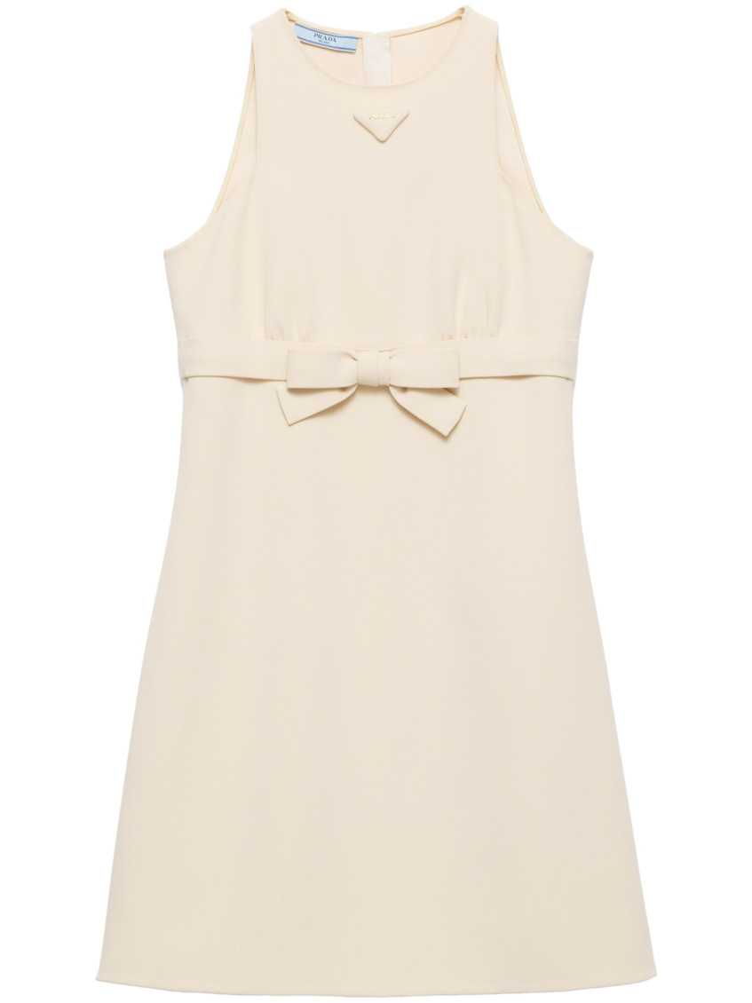 Prada Beige Bow Detailing Short Dress